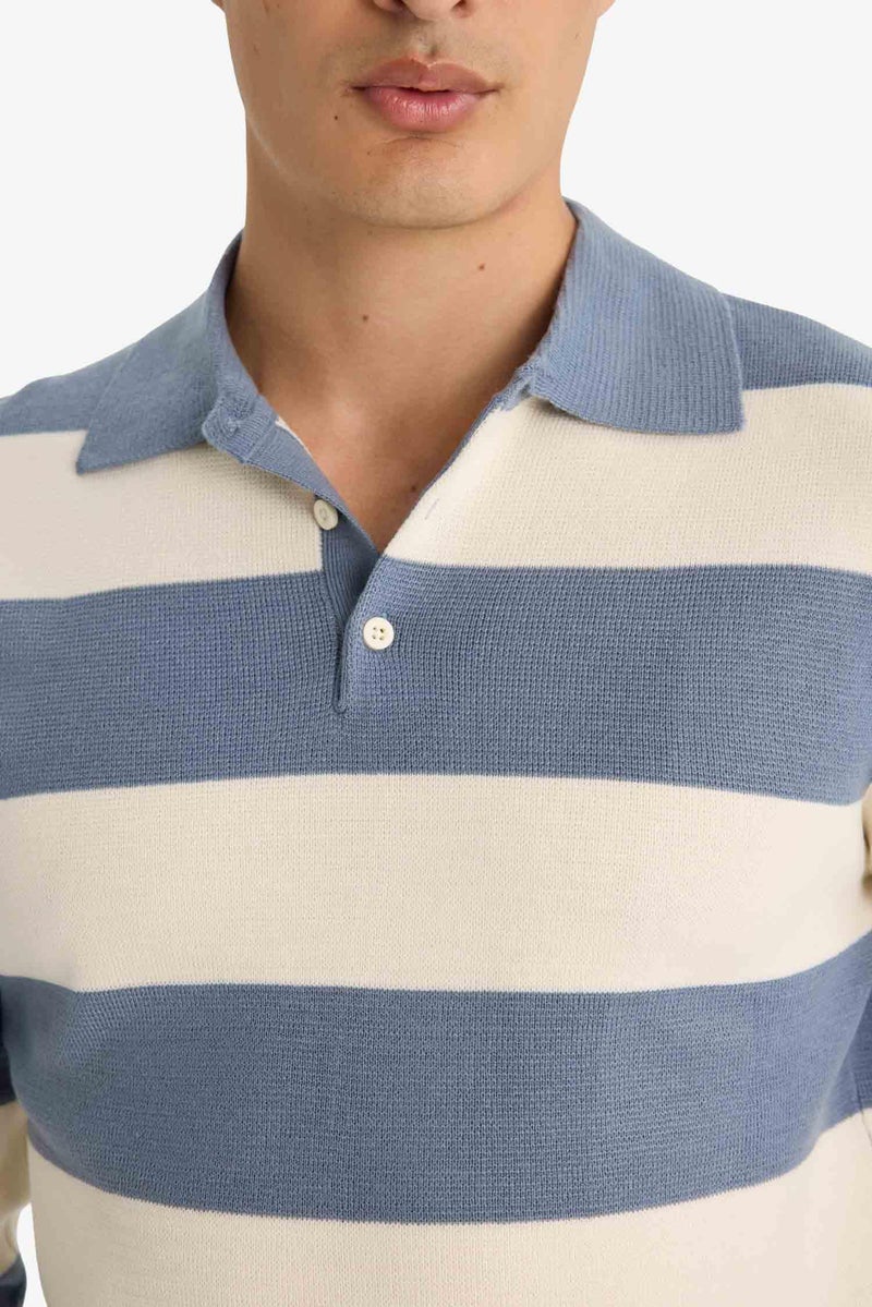 ديفاكتو بلوفر تريكو ملون قصة عادية بياقة بولو - Image 4